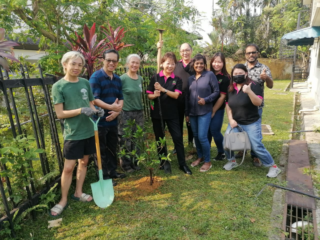 (Pictured above: The Truly Loving Company (TLC) and The Free Tree Society (FTS) planting a sapling at the Shelter Home for Children)